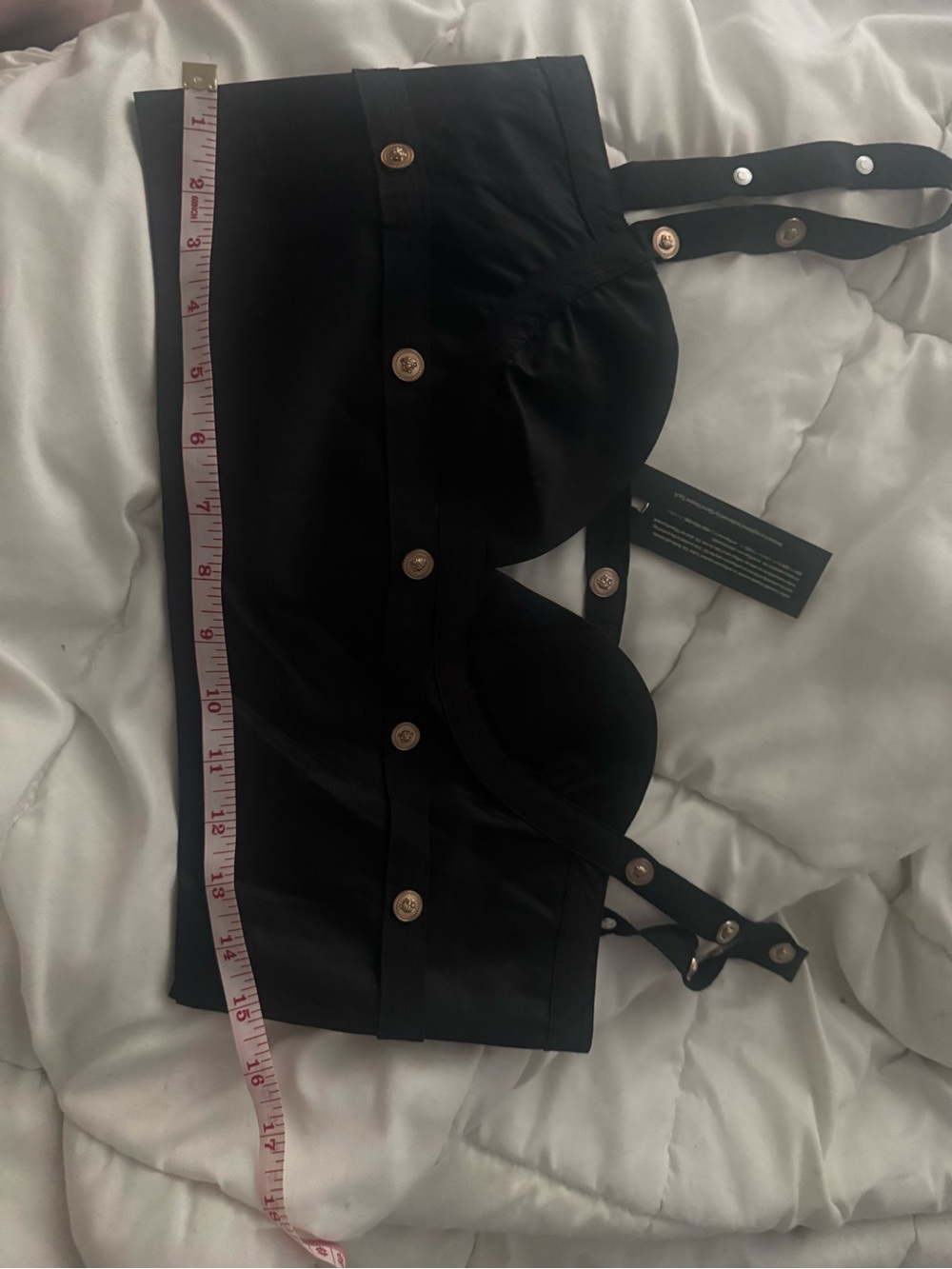 Medusa Head Embellished Satin Corset Bustier Top • Black/Gold • Size L • NWT - Picture 7 of 9